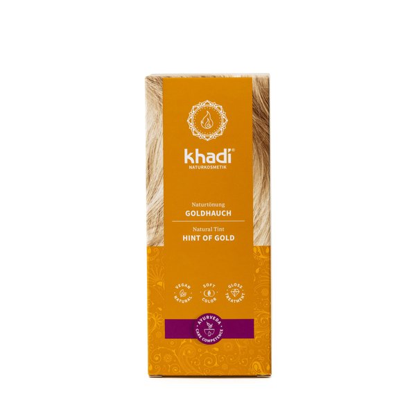 khadi Ayurvedic Natural Hair Color, 100% herbal, vegan, PPD & chemical free, certified natural cosmetics for healthy hair (HINT OF GOLD, 1 Pack (1 x 3.5oz))