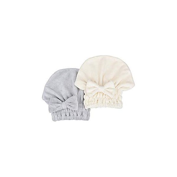 MAYOUTH Microfiber Hair Drying Towels Head wrap with Bow-knot Shower Cap Hair Turban hairWrap Bath Cap for Curly Long & Wet Hair gift for women