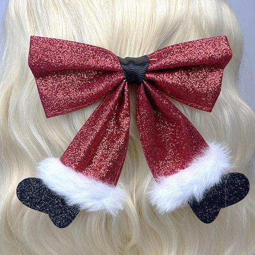 Christmas Hair Accessaries Hair Clips Red Bows for Women, 1 Piece Big Xmas Party Gifts Christmas Hair Bow, 6 Inch