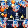 Rocket Balloons, Blue Rocket Foil Balloons Outer Space Balloons for Space Themed Party Decorations Rocket Mylar Balloon for Rocket Birthday Decorations 7 Pcs