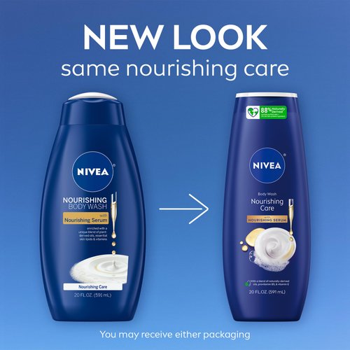 NIVEA Nourishing Care Body Wash with Nourishing Serum, 20 Fl Oz