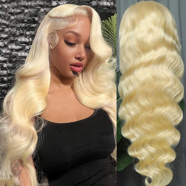 Otinid 613 Lace Front Wig Human Hair 13x6 Transparent Lace Body Wave Blonde Lace Front Wigs Human Hair 613 HD Lace Frontal Wig 180% Density Blonde Wig Human Hair 613 Frontal Wig Pre Plucked 24 Inch