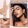 AIUEO Liquid Highlighter Makeup Glitter Contour Makeup Shimmer Oil for Face & Body,Long Lasting Highlighter Luminous Lotion,Multi-Use Body Highlighter Glitter Shimmer Oil-Gold