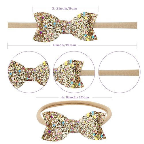 Subesty Baby Girls Nylon Elastic Headband Soft Flower Hair Band For Toddler Infant Newborn Set Of 10