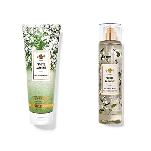 Bath and Body Works - White Jasmine - Fine Fragrance Mist and Ultra Shea Body Cream - Full Size