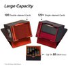 Mage Tech Card Deck Box for MTG Commander - Patented Design, Commander Display, Fits 100 Double-Sleeved Cards, 35pt Card Brick & Dice Tray - Black/Red