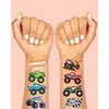 xo, Fetti Monster Truck Party Supplies Temporary Tattoos - 42 Metallic Styles | Trucks, Big Cars, Finish Lines + Flames