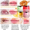 Honey Lip Balm Pot, 3 Pcs Honey & Strawberry & Apple Lime Lip Mask Propolis Moisturizing Hydrating Prevention Dry and Cracked Lip Scrubs Exfoliator
