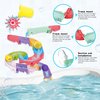 taseyok Toddler Bath Toys for Kids, DIY Bathtub Toys with Suction Cups, Fun Baby Shower Toys with Slide Track Birthday Gift for 2 3 4 5 6 Yeas Old Boys and Girls Bath Time