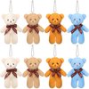 Skylety 24 Pcs Mini Bears 4.7 Inch Tiny Bears Doll Bulk Soft Mini Stuffed Animals for DIY Keychain for Graduation Birthday Baby Shower Wedding Party Favors