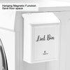 SUBEKYU Metal Magnetic Lint Bin for Laundry Room, Wall Mounted Lint Box Holder Trash Can with Lid for Dryer,Lint Basket for Laundry Room,White