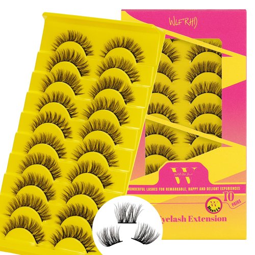 Lash Clusters D Curl Diy Lash Extensions Cluster Lashes 12-14mm Length Eyelash Clusters Wispy Reusable Soft Natural Individual Lashes Cluster Thin Band For Makeup at Home by WLFRHD(Hestic)