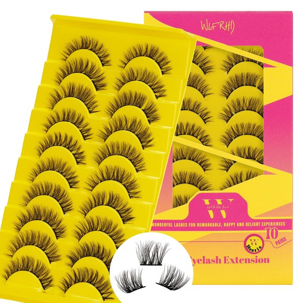 Lash Clusters D Curl Diy Lash Extensions Cluster Lashes 12-14mm Length Eyelash Clusters Wispy Reusable Soft Natural Individual Lashes Cluster Thin Band For Makeup at Home by WLFRHD(Hestic)