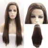 melody wig Synthetic Lace Front Wigs Brown Long Silky Straight Free Part 180% Density Half Hand Tied Heat Resistant Fiber Hair for Women 24'' …