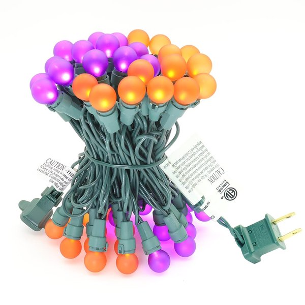 novrose Orange Purple Halloween String Lights 13.5ft, 50 LEDs G15 Christmas Lights for Indoor and Outdoor Use, ETL Certified Perfect for Halloween, Thanksgiving, and Christmas Deco