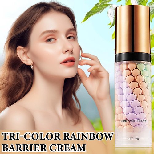 2 Pcs One Step Color Corrector,Natural Isolation Cream,Face Primer Makeup Tricolor Tinted Moisturizer,Oil Control & Moisturizing Skin Tone Correcting and Brightening Primer Concealer Foundation