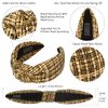 QIANXUAN Knotted Turban Headbands For Women Knit Hair Bands For Women's Hair Top Knot Headband Plaid Elegant Twill Hair Accessories Fashion Brown Hairband For Girls