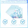 Rakuto Blue Axolotl Birthday Decorations - 96PCS Axolotl Party Plates and Napkins Forks Decor Supplies Disposable Paper Axolotl Party Tableware Cute Cartoon Axolotl Baby Shower Decoration Kids Boys