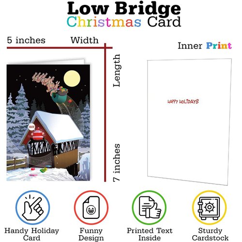 Stonehouse Collection - Christmas Cards Boxed with Envelopes, Funny Christmas Cards, Happy Holidays Cards, Funny Santa Holiday Greeting Card, Bulk Boxed Set of 18