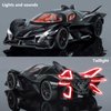 Toy Cars Apo Project EVO Model 1:24 Metal Diecast Car Toys with Light and Sound Pull Back Car for 3 4 5 6 7 Year Old Boys (Black)