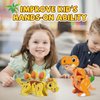 MTTIERY 5PCS Dinosaur Snap Together Building Toys-Wooden Dinosaur Toys for Kids 3-5, 5-7, STEM Preschool Learning Activities Fine Motor Skills Dino Toys Gifts for 3 4 5 6 Year Old Boys Girls