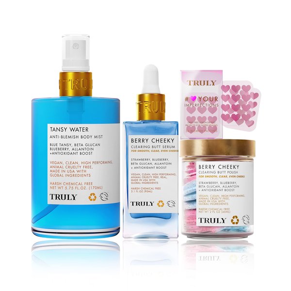 Truly Beauty Acne Treatment Bundle - Full Body Exfoliator with Pimple Patches and Hydrocolloid Back Patches