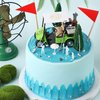 Moxweyeni 21 Pieces Golf Cake Toppers Golf Cake Decorations Golf Birthday Cake Toppers Mini Golf Cart Toy for Sport Themed Birthday Party Supplies