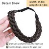 Braided Hair band Plaited Headband Elastic Stretch Wide Plaited Braids Braided Headband Synthetic Hairpiece Chunky Braided Headband Trendy Girls Women (Medium-five strands braided, dark brown)