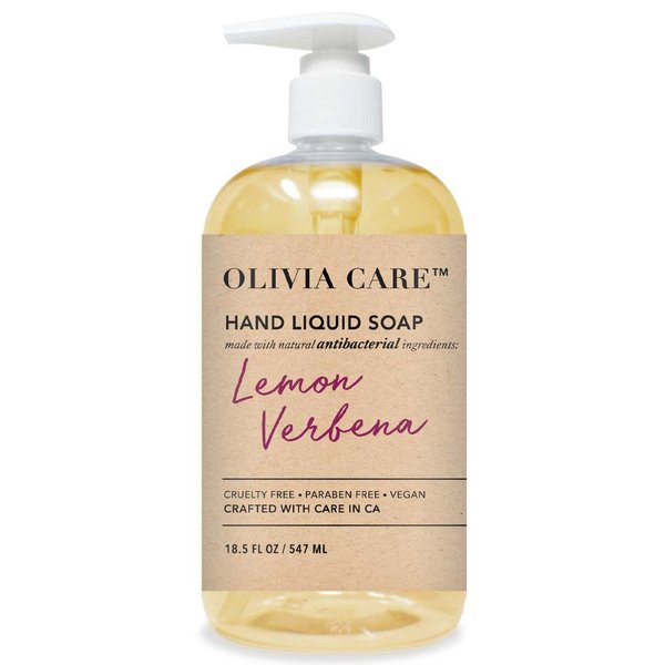 Olivia Care Antibacterial Hand Soap - Infused with Sage & Tea Tree Oil & Lemon Verbena Fragrance, Cleansing, Germ-Fighting, Moisturizing Hand Wash for Kitchen & Bathroom -18.5 fl oz