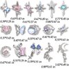 16 Styles Luxury Moon Star Nail Charms for Acrylic Nails Alloy Rhinestone Star Moon Nail Art Charms 3D Bow Butterfly Silver Nail Charms Y2k Nail Accessories Metal Nail Jewels for Nail Art Supplies