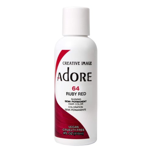 Adore Semi Permanent Hair Color - Vegan and Cruelty-Free Hair Dye - 4 Fl Oz - 064 Ruby Red (Pack of 1)