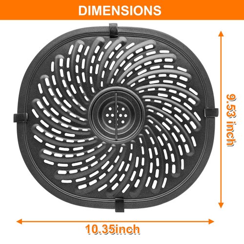 Air Fryer Grill Pan For Power XL Gowise 7QT Air Fryers,Nonstick Coating Crisper Plate,Air Fryer Replacement Parts,Air Fryer Rack,Air Fryer Accessories,Enamel coating，Non-stick,Dishwasher Safe