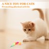 LE TOOTER Bouncy Ball with Tail Cat Toys,5 Packs Rainbow Small Magic Worm with Ball Toy for Cats,Colorful Fuzzy Worm Bouncy Balls Cat Toy