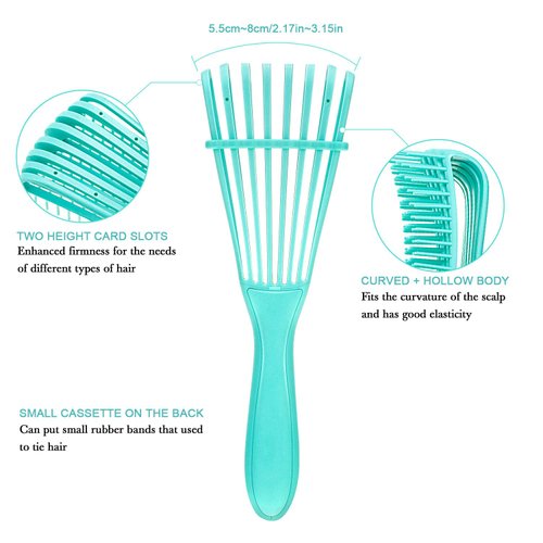 2 Pieces Detangling Brush for Afro America/African Hair Textured 3a to 4c Kinky Wavy/Curly/Coily/Wet/Dry/Oil/Thick/Long Hair, Knots Detangler Easy to Clean (Black, Green)