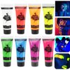 MEICOLY Glow Blacklight Face Paint,Neon UV Body Paint Set of 8 Tubes Blacklight Reactive Paints,Glow in the Dark Body Paint Neon Party Supplies,Neon Fluorescent Face Paint Blacklight Glow Makeup