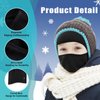 2 Pack Kids Balaclava Face Mask for Boys Girls, Windproof Winter Hat Ski Mask for Cold Weather, Breathable Face Warmer for Sports Skiing Cycling-1 Black Gray