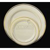 " OCCASIONS " Wedding Party 9'', 7.5'', 6'' disposable plastic plates and silverware combo (60, Bone w/gold rim)