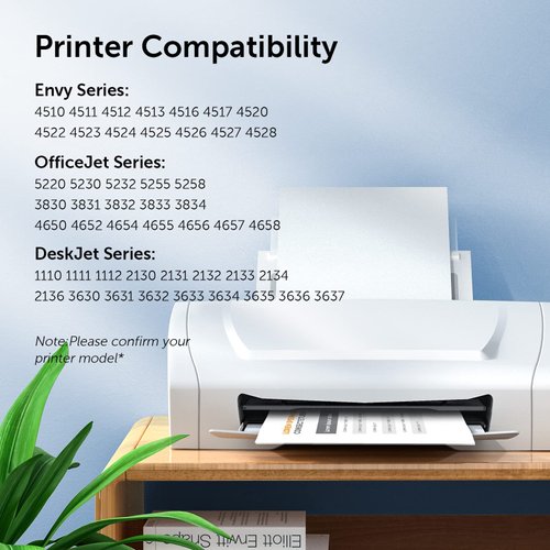 Upsek 63XL Ink Cartridges Combo Pack Replacement for 63 XL Ink Remanufactured for Officejet 3830 4650 4652 4655 5200 5255 Printer (1 Black, 1 Tri-Color)