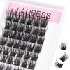 Cluster Lashes 72 Individual Lashes D Curl Lash Clusters Volume Eyelash Clusters DIY Lash Extension Kit Fluffy Cluster Eyelash Extensions (03-0.07D, 12mm)