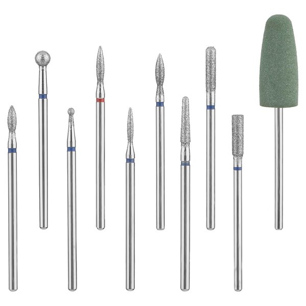 10Pcs Nail Drill Bit Nail Bits Forelectric Nail File Russian Manicure Nail Drill Bits Cuticle Remover Nail Products For Manicure Pedicure Home Salon Manicure People For Nail Tech