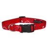 Medium Red Bandana Dog Collar: 3/4" wide, Adjusts 13-20" - Made in USA.