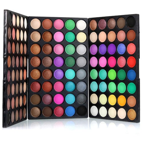 120 Colors Hightlight Eyeshadow Palette Makeup Gift Set, Pure Vie Professional Long Lasting Waterproof Matte Highly Pigments Shiny Shimmers Glitter Makeup Palette Colorful Cosmetic Eye Shadow Pallet