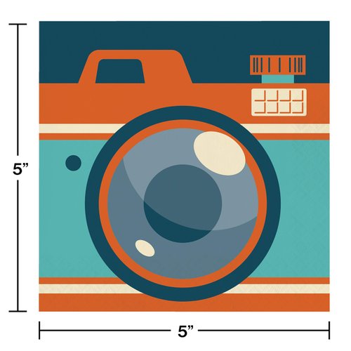 Creative Converting Hipster Birthday Beverage Napkins, 16 ct