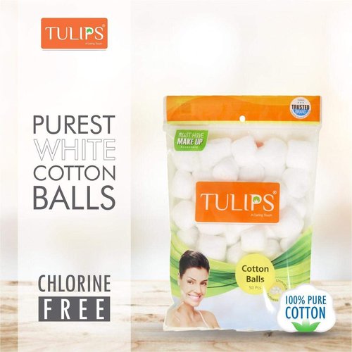 Natural Cotton Balls Cotton Swabs For Nail & Make-Up Removal - 50 Cotton Balls In One Pack