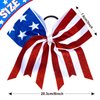 Whaline 4th of July Glitter Cheer Hair Bows 8 Inch Patriotic Cheerleader Hair Bows with Elastic Ponytail Holder Stars and Stripes Hair Tie Band Independence Day Hair Accessories for Teens, 4Pcs
