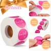 1000 Pieces 1.5 Inch Customer Appreciation Stickers Small Business Sticker Roll Round Self Adhesive Stickers Labels for Packing Mailing Envelopes Postcards (Rose Red Background)