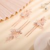 Teyglen Bride Wedding Crystal Hair Pins Vintage Pearl Hair Pins Set Bridal Rhinestone Hair Pieces Hair Accessories Jewelry Set for Women Bride Girls(Rose Gold)