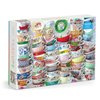 Galison Teacups – Julie Seabrook Ream 1000 Piece Puzzle Featuring A Regency Core Mix of Vibrant Teacups