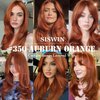 Long Wig with Bangs Ginger Wigs for Women Copper Wig Auburn Wig Synthetic Wig Orange Wigs with Curtain Bangs 20 Inches #350 Straight Wigs for White Women (#Copper Ginger)