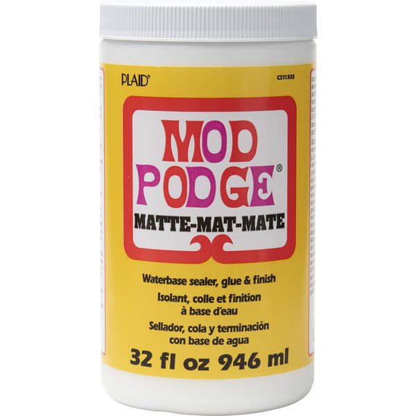 Mod Podge Matte Sealer, Glue & Finish: All-in-One Craft Solution- Quick Dry, Easy Clean, for Wood, Paper, Fabric & More. Non-Toxic - Craft with Confidence, Made in USA, 32 oz., Pack of 1